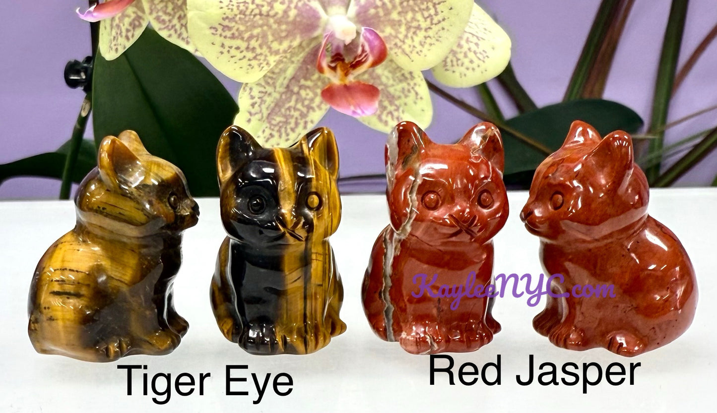 10 PCs Natural Crystals Cat Healing Energy