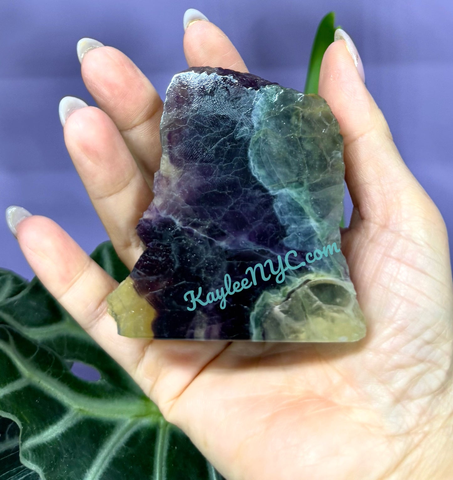 3-4 PCs Natural Rainbow Fluorite semi polished Slabs