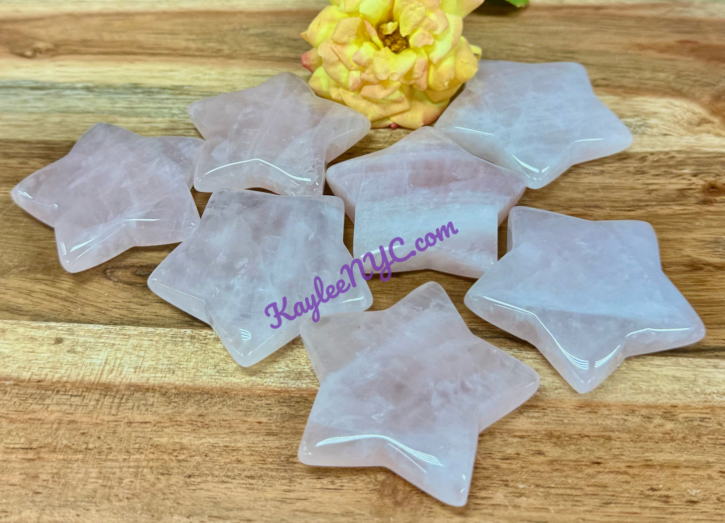Wholesale Lot 7 pcs Natural Rose Quartz Stars Crystals Healing Energy