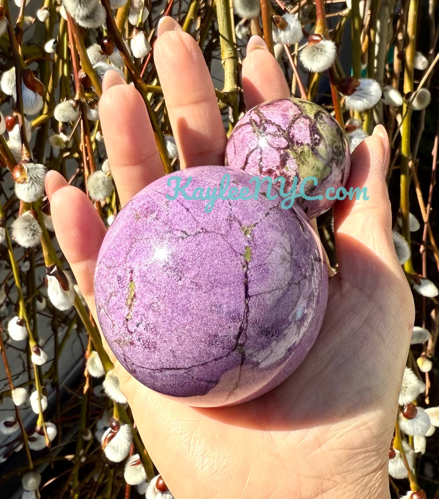 3-4 PCs Natural Atlantisite Stichtite Spheres Crystals Healing Energy