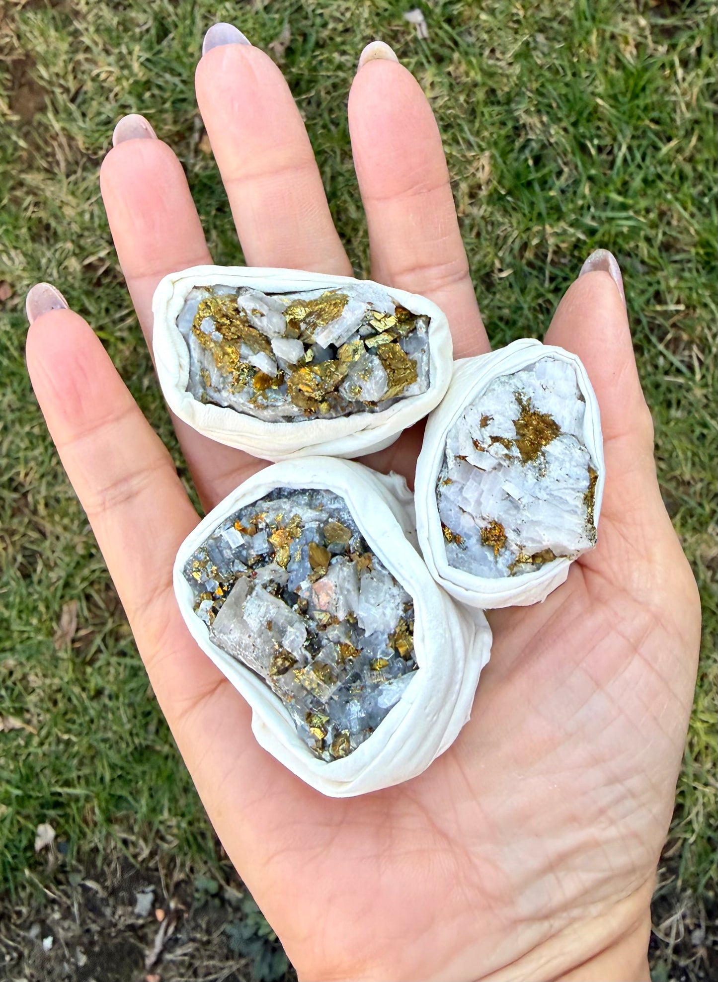 Wholesale Lot ~2 lbs Chalopyrite on Calcite Specimens Natural Raw Crystal Healing Energy