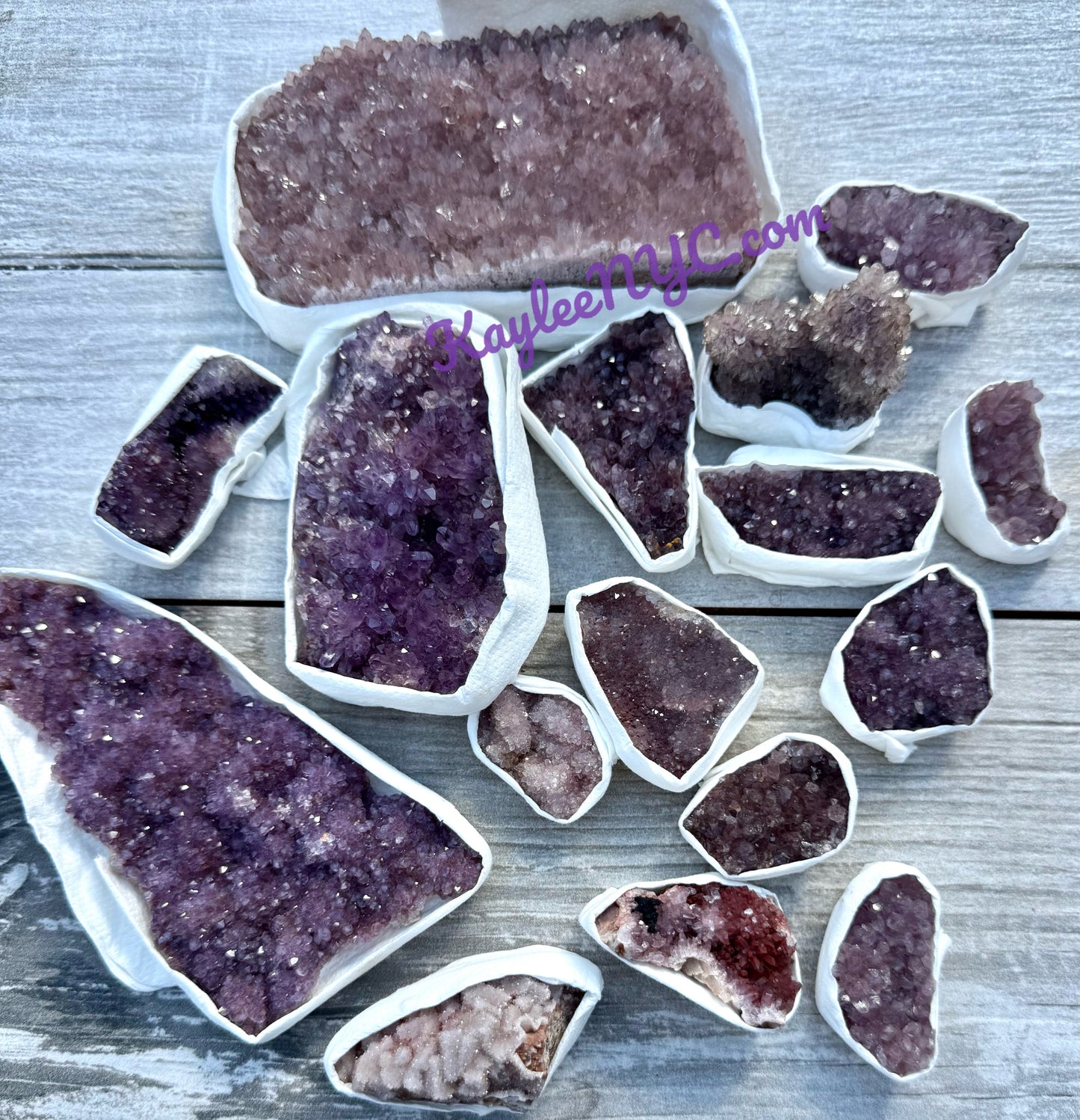 Wholesale Lot 2 lb Natural Amethyst Cluster Raw Crystal