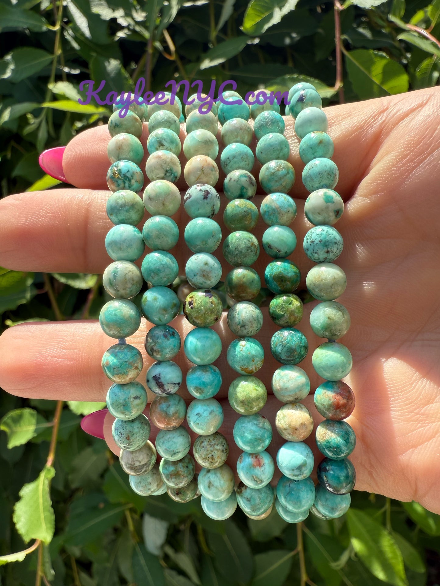 Wholesale 6 Pcs Natural Turquoise 6mm 7.5” Crystal Healing Stretch Bracelet