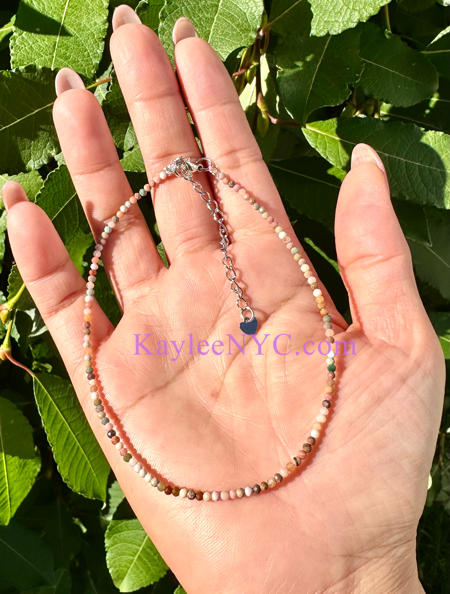 6 PCs 2mm Natural Alashan Agate Anklets Crystal Healing Energy