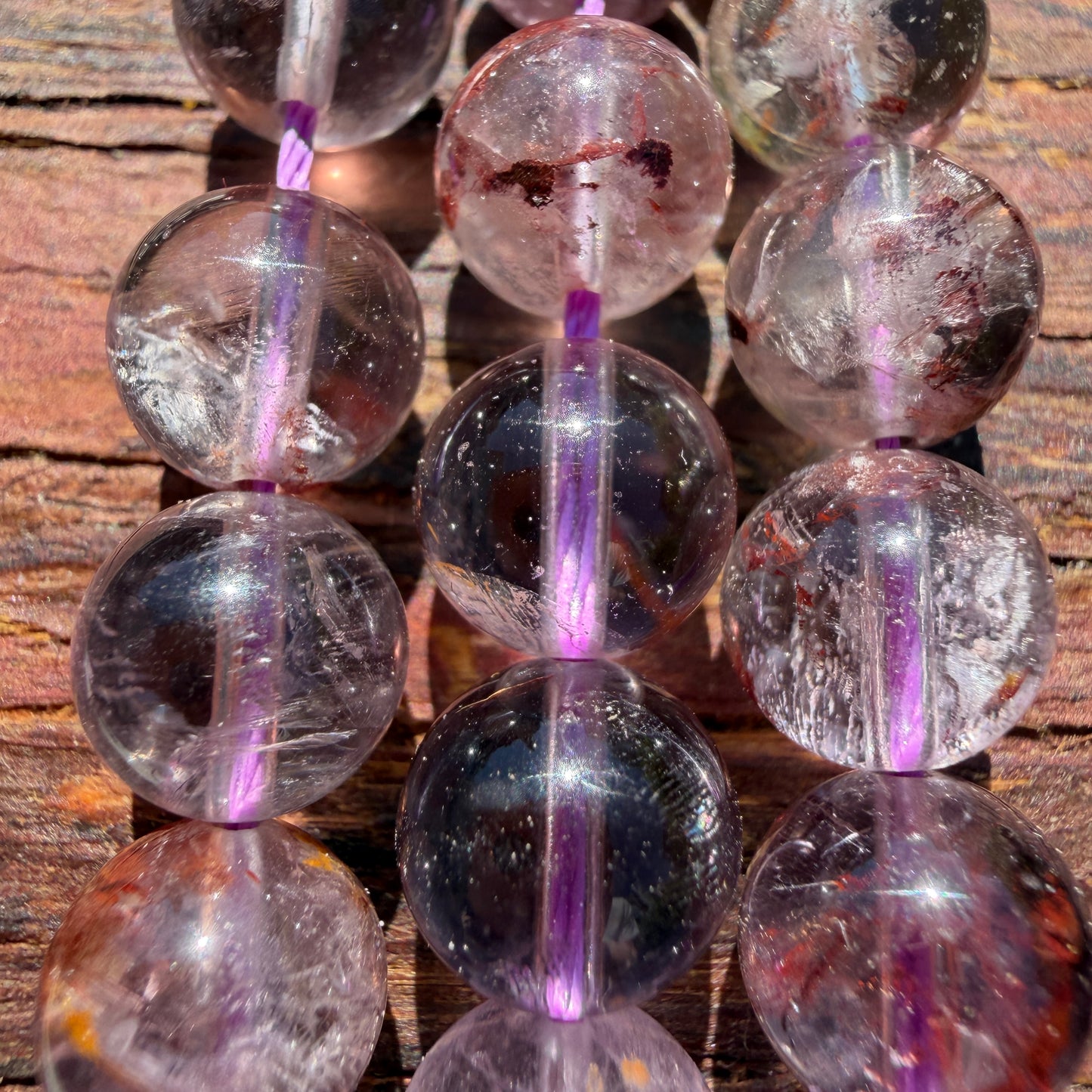Wholesale 3 strands 8mm Natural Super 7 beads 15.5”