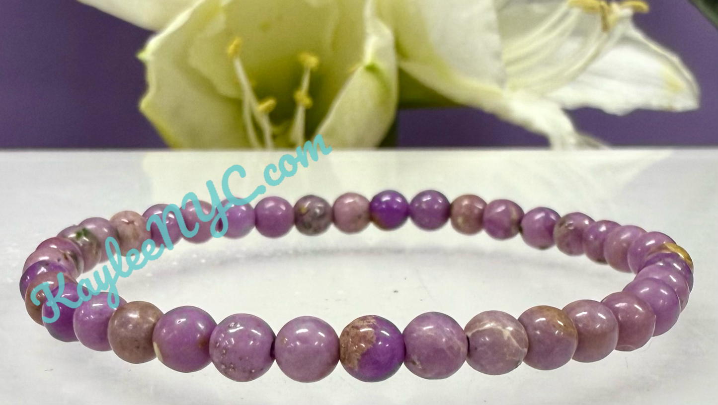 6 PCs Natural Phosphosiderite 5mm 7.5” Stretch Bracelet