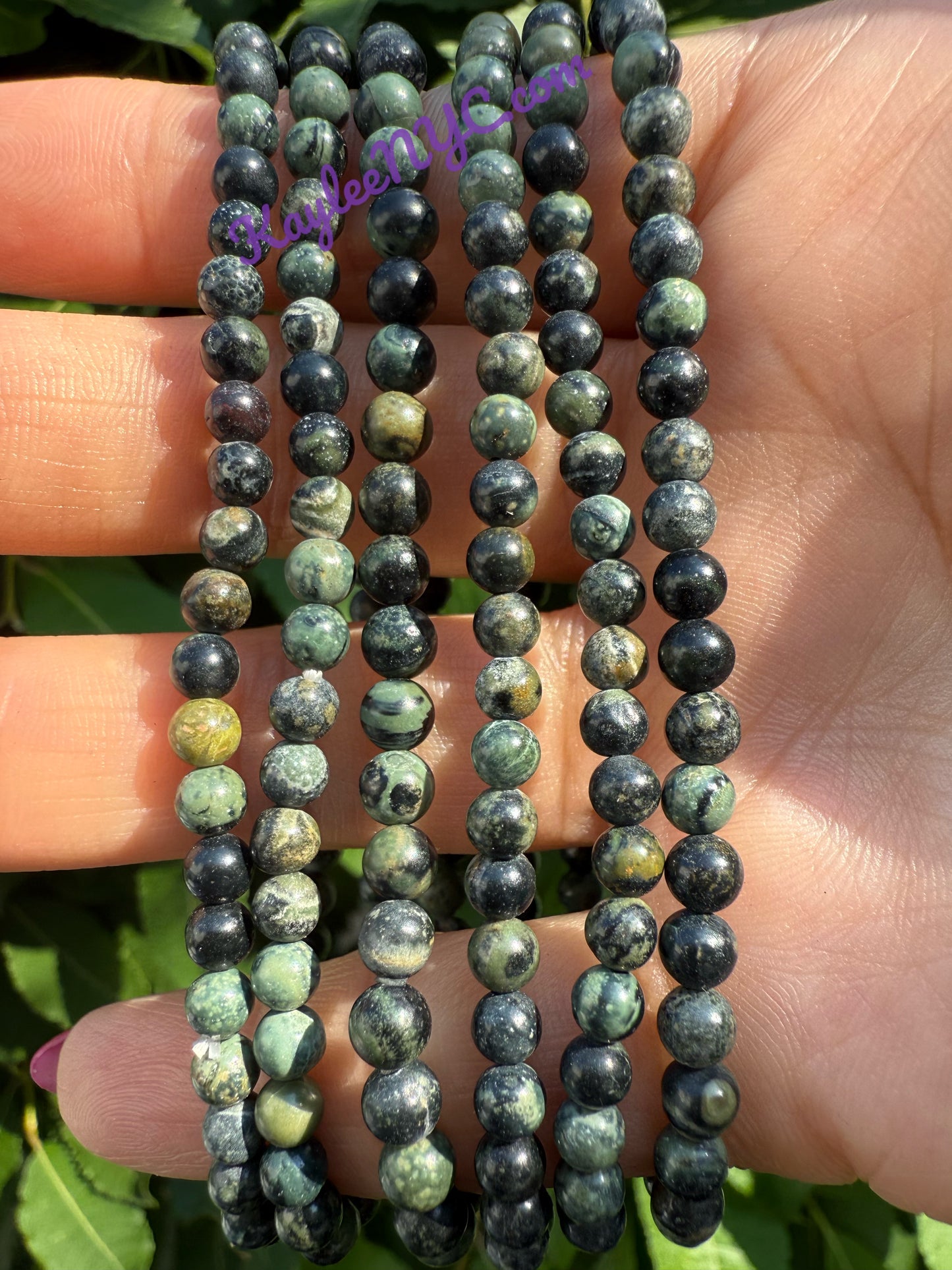 Wholesale Lot 6 Pcs Natural Kambaba Jasper 4mm 7.5” Crystal Healing Stretch Bracelet