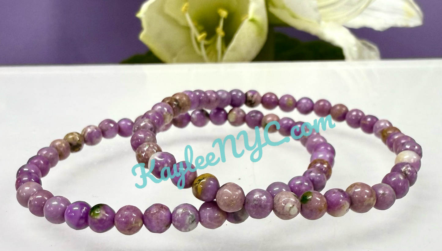 6 PCs Natural Phosphosiderite 5mm 7.5” Stretch Bracelet