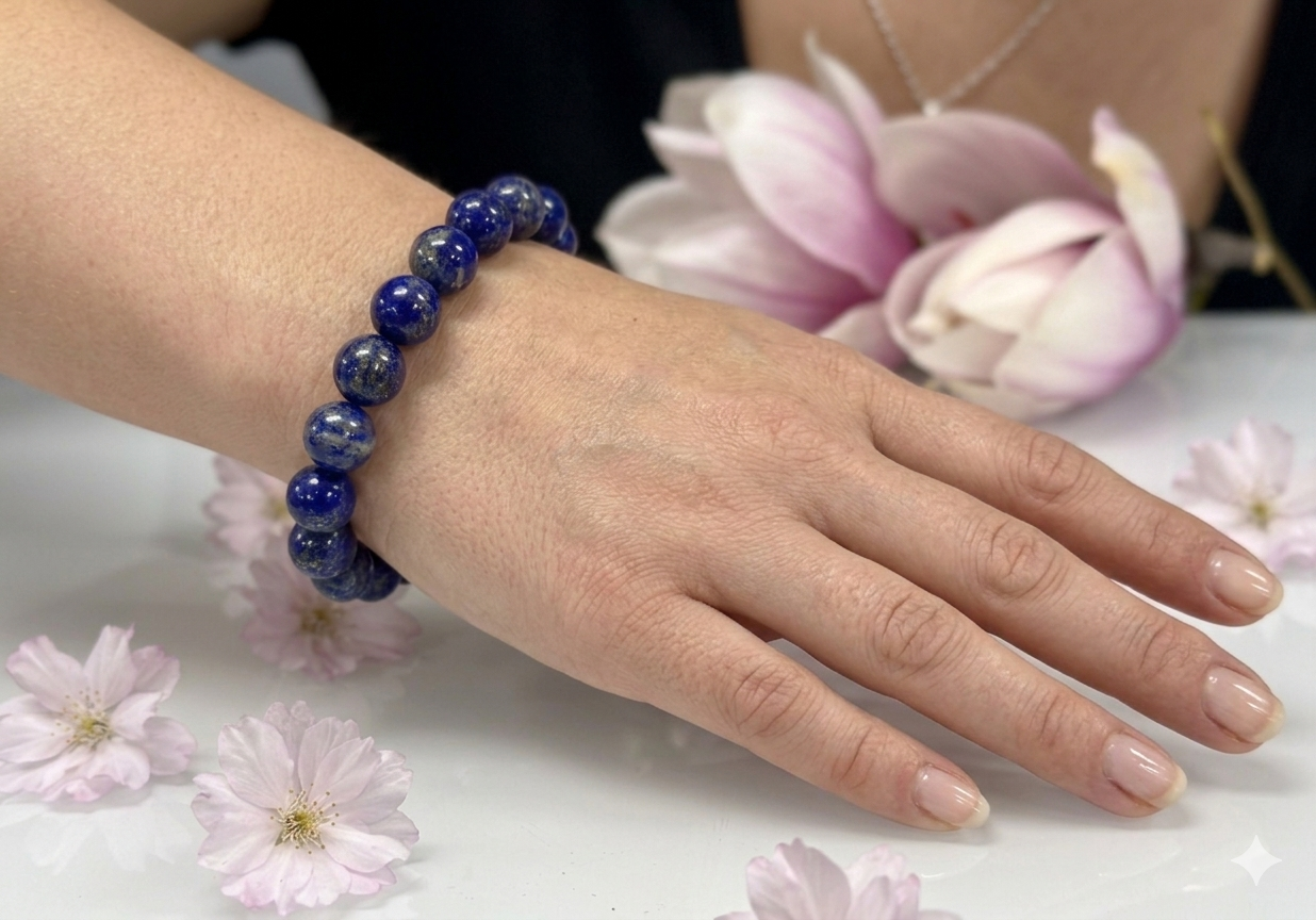 Wholesale 6 Pcs Natural Lapis Lazuli 10mm 7.5" Crystal Healing Stretch Bracelet