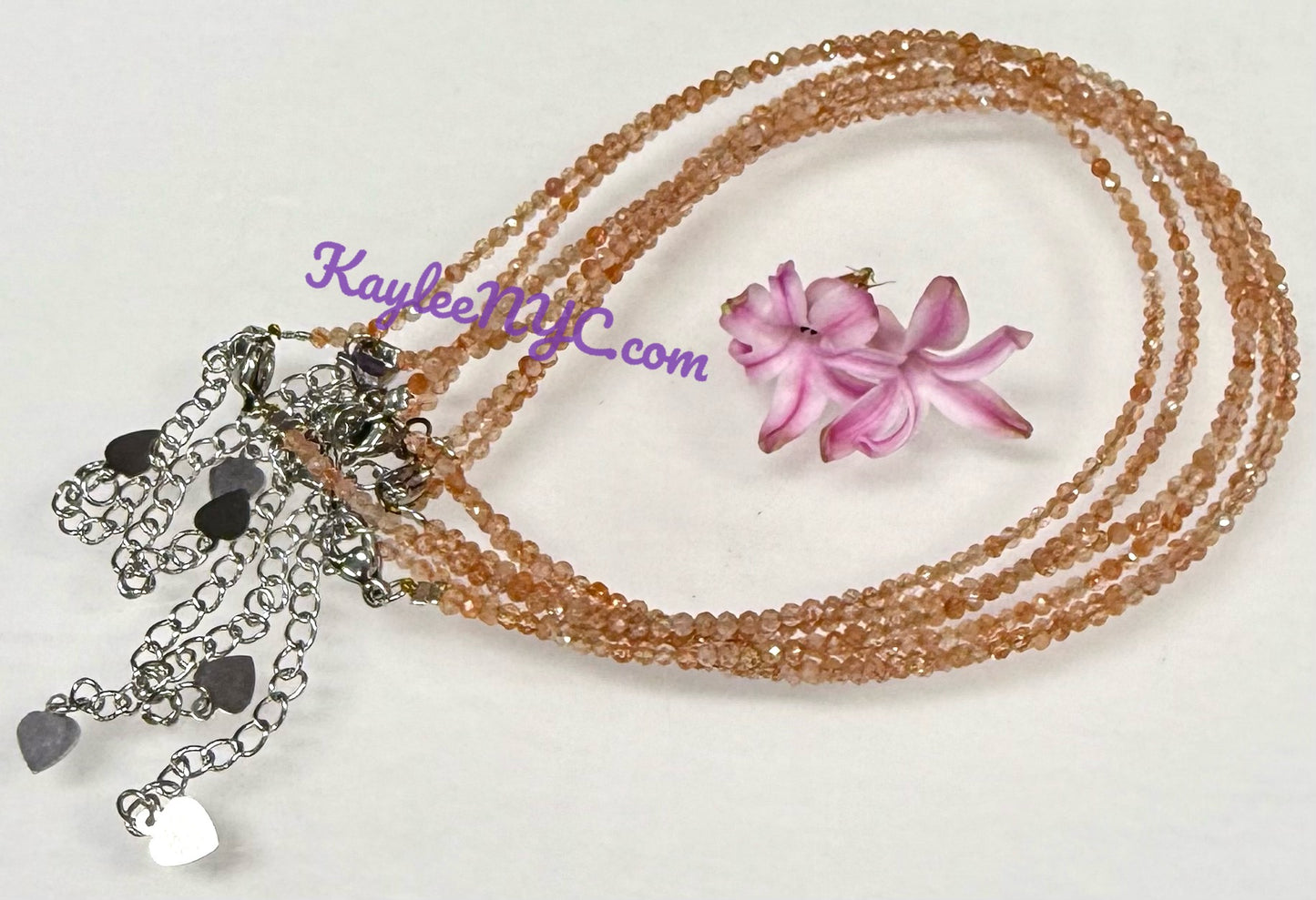 6 PCs 2mm Natural Sunstone Anklets Crystal Healing Energy