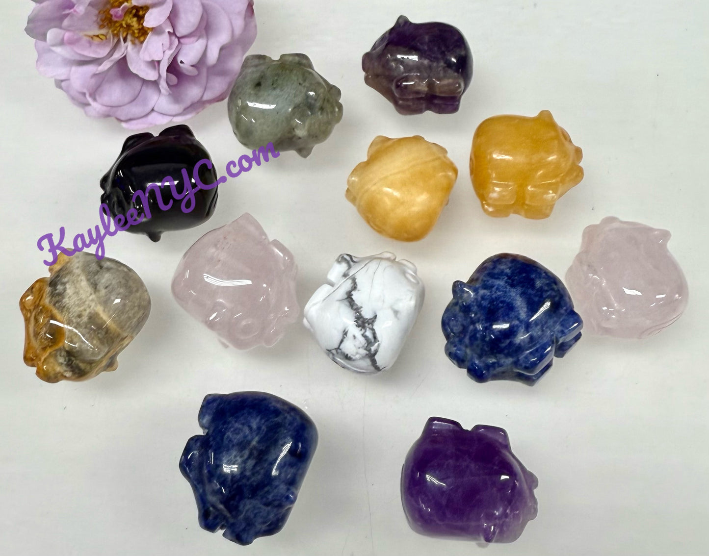 12 PCs 1” Natural Crystal Pig