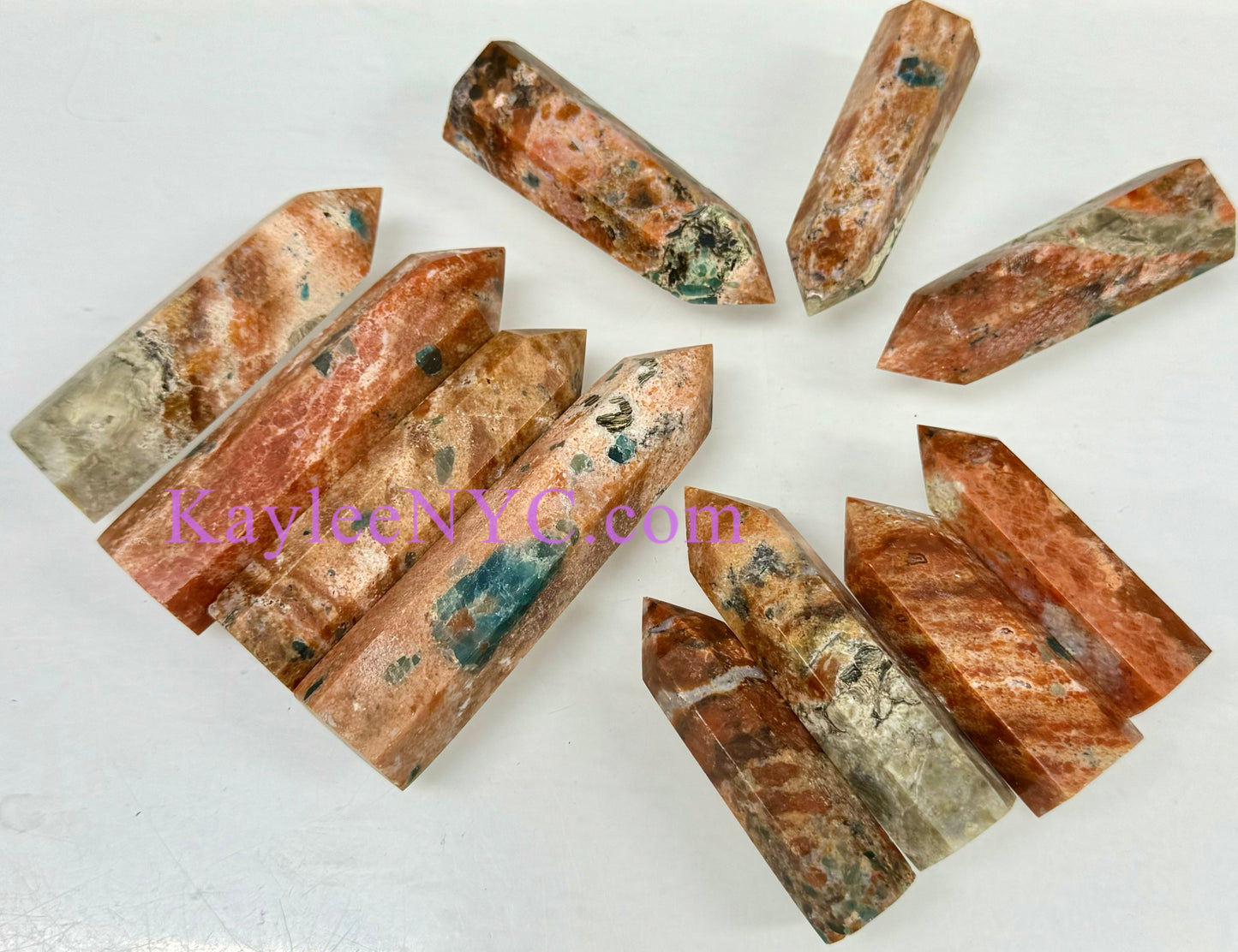 1 lb Natural Sunstone Apatite Obelisk Tower Crystals Healing Energy