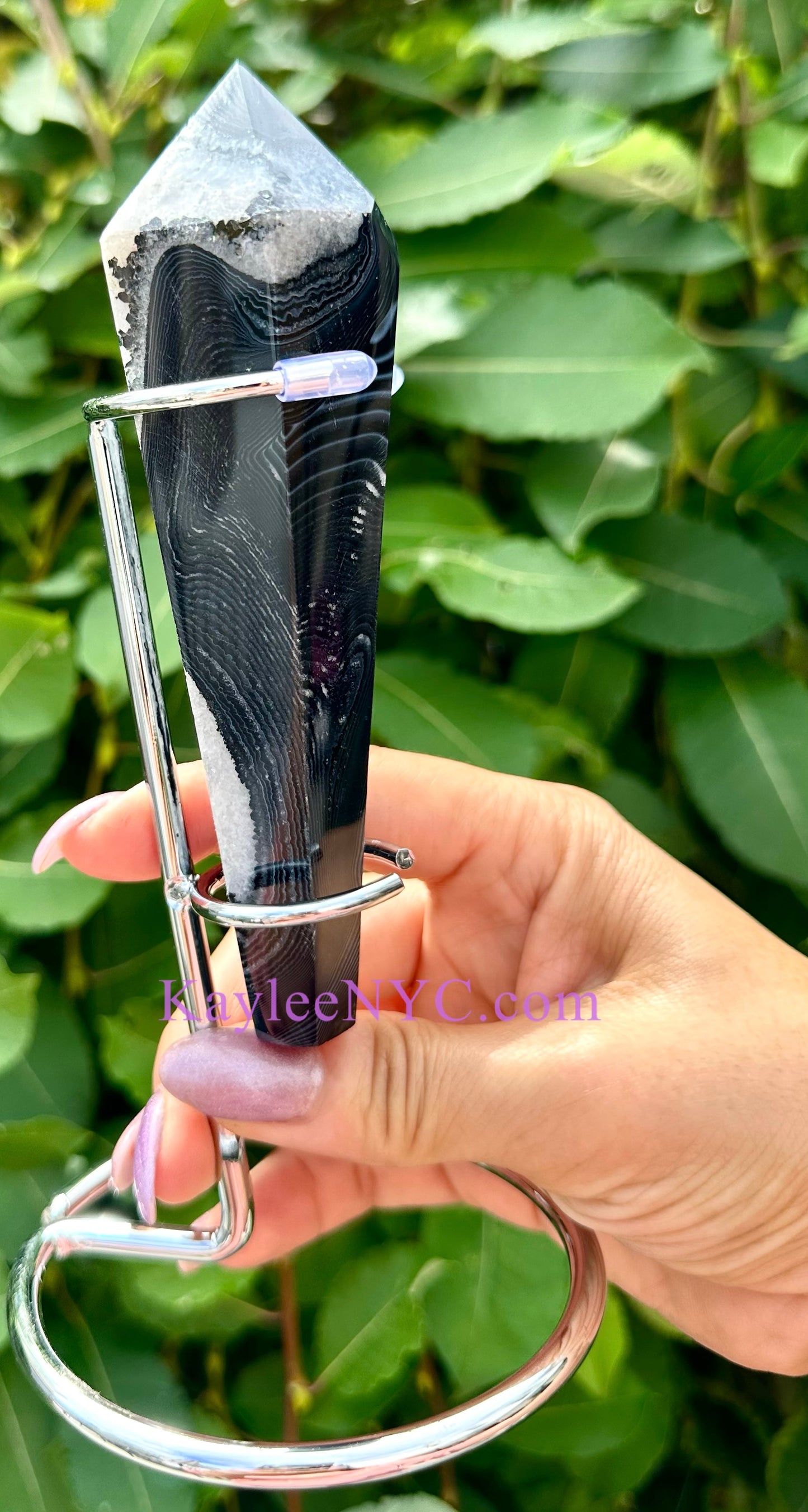 Wholesale Lot 4-5 pcs Natural Black Onyx Scepter w stand Crystal Energy