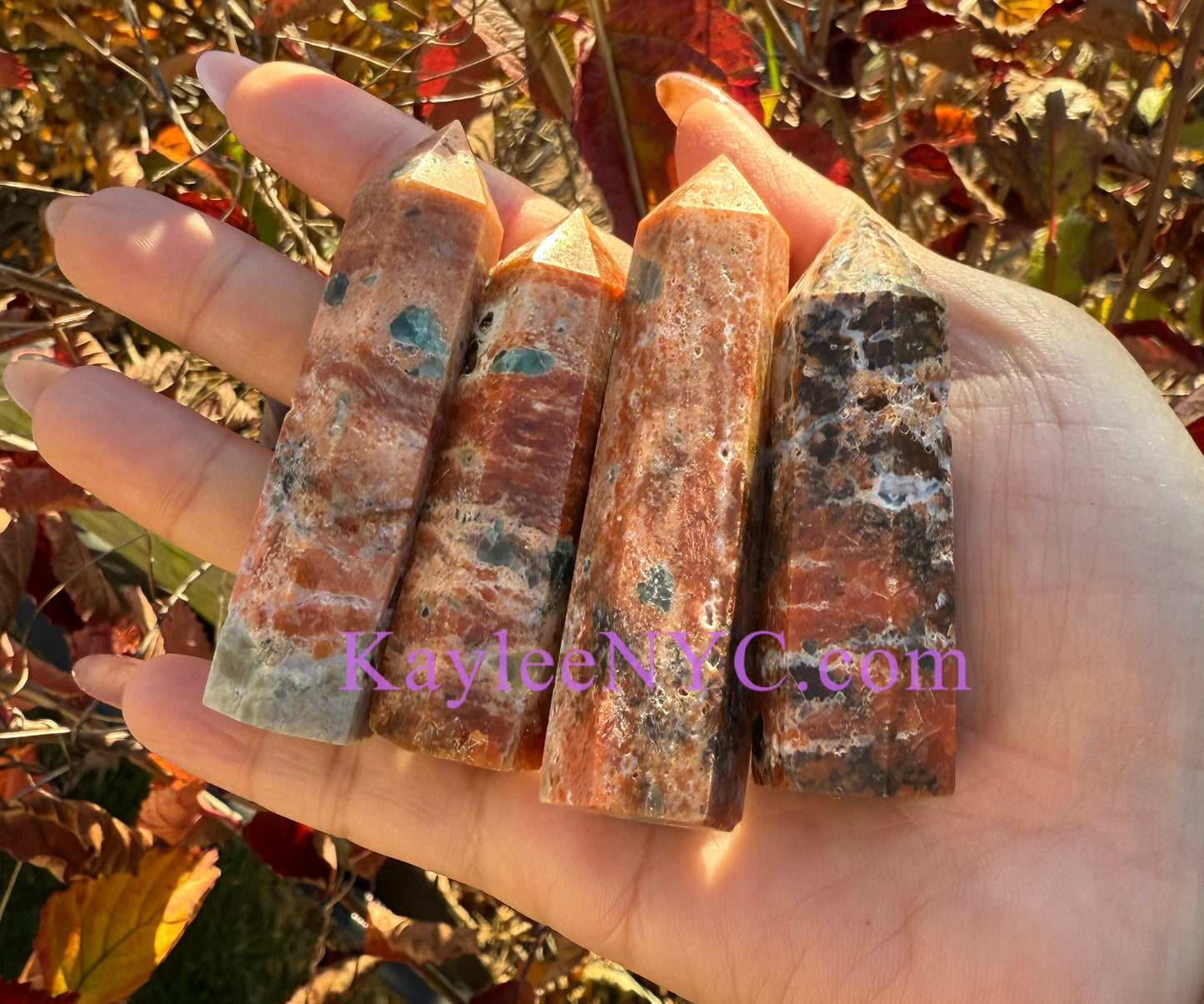 1 lb Natural Sunstone Apatite Obelisk Tower Crystals Healing Energy