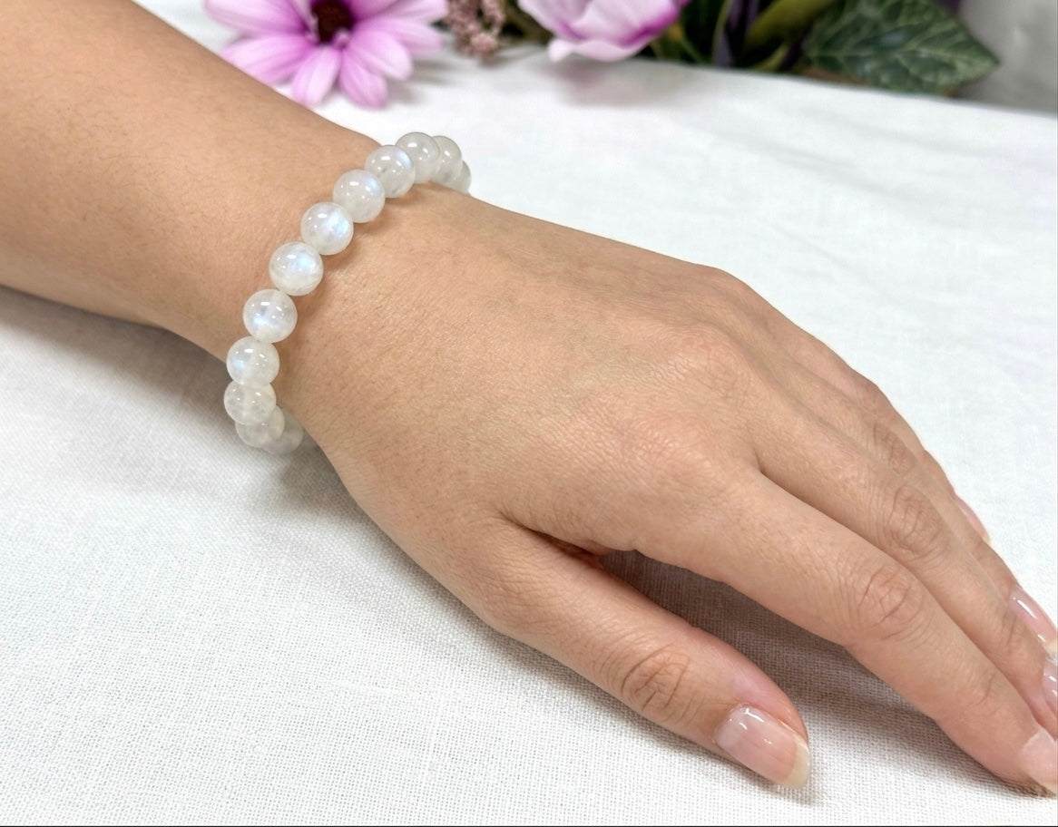 Wholesale Lot 6 Pcs Natural Moonstone 10mm 8” Natural Stretch Bracelet