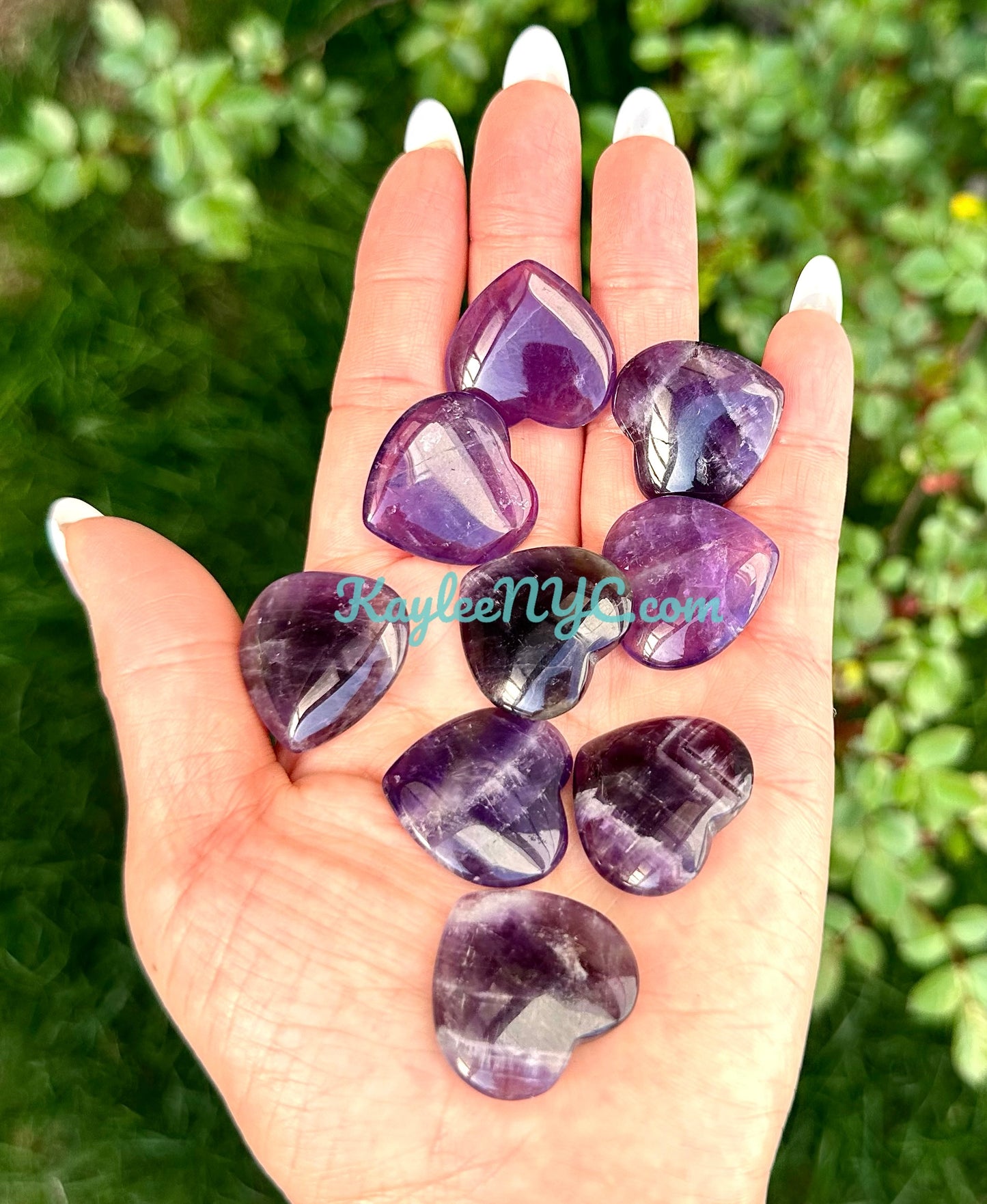 Wholesale Lot 24 Pcs 25mm Amethyst Crystal Hearts Healing Energy