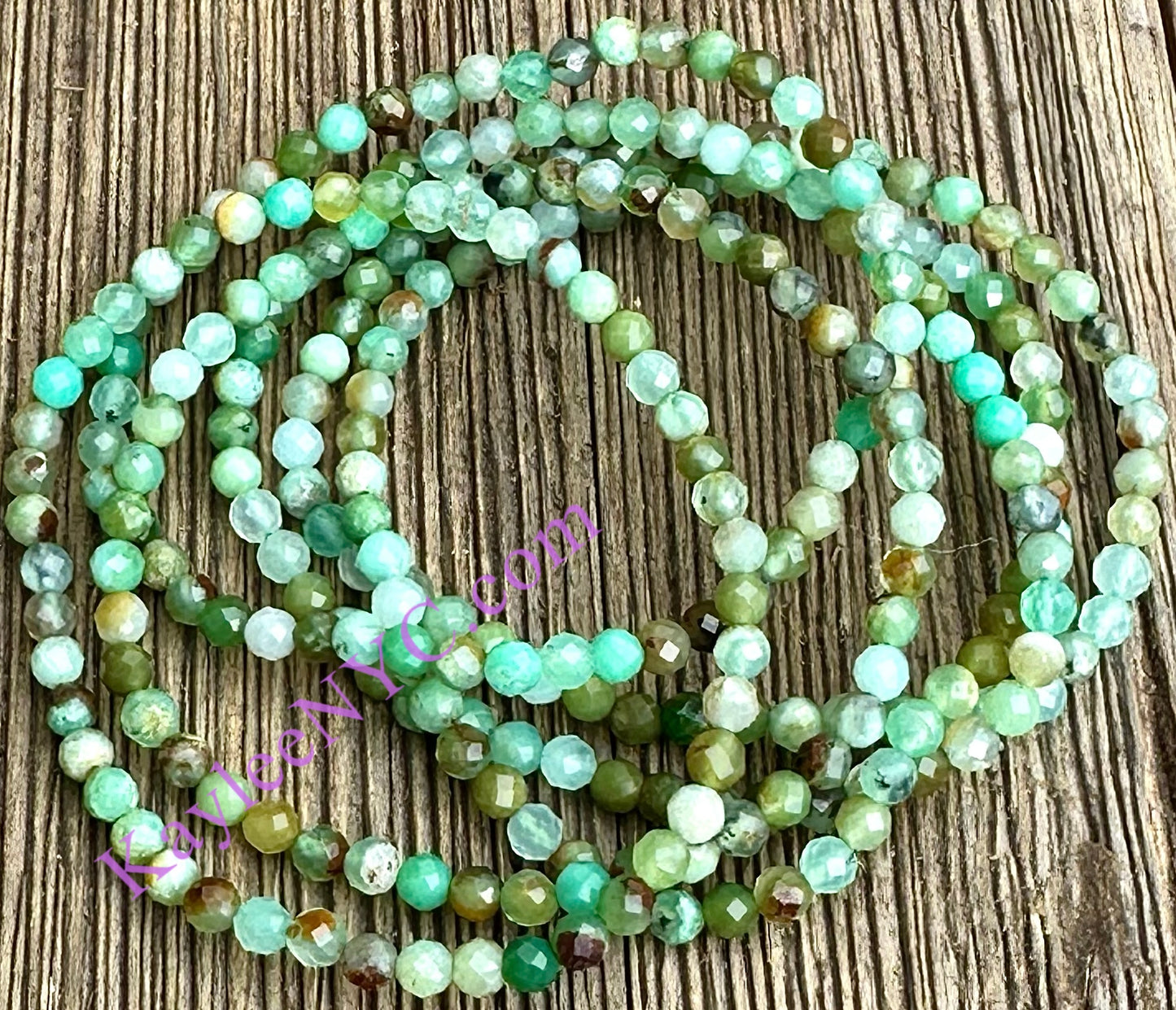 Wholesale Lot 6 Pcs 4mm Faceted Natural Chrysoprase 7.5” Crystal Healing Stretch Bracelet
