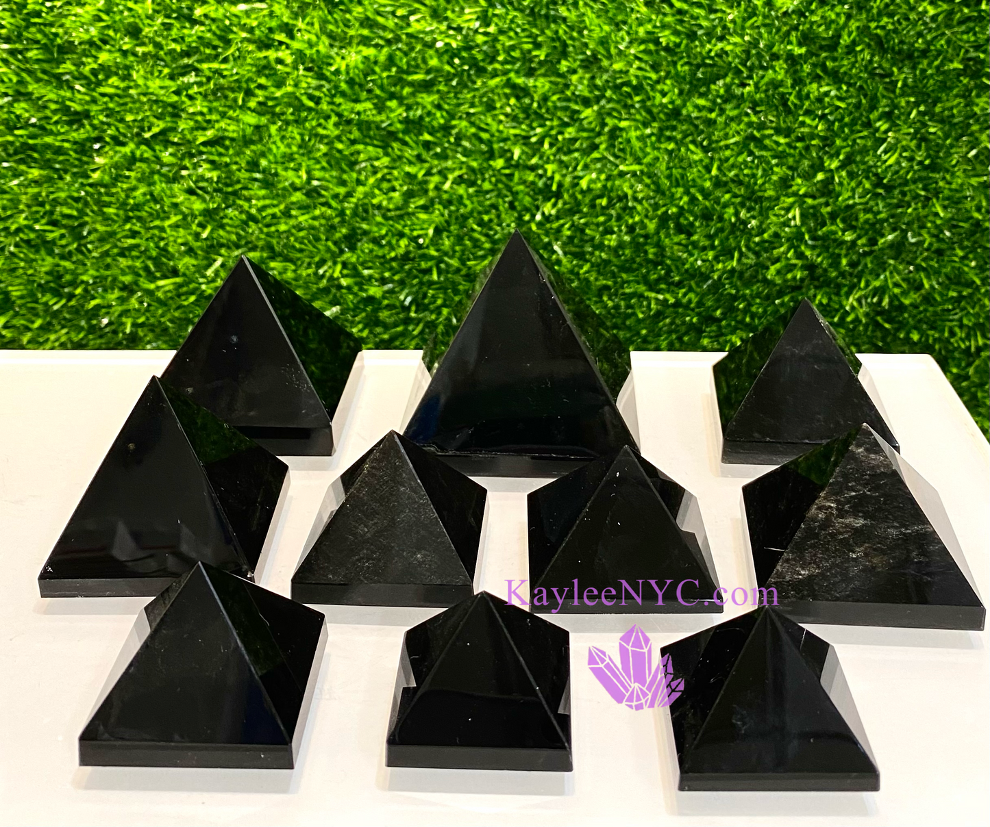 Wholesale Lot 2 lbs Natural Black Obsidian Pyramid Crystal