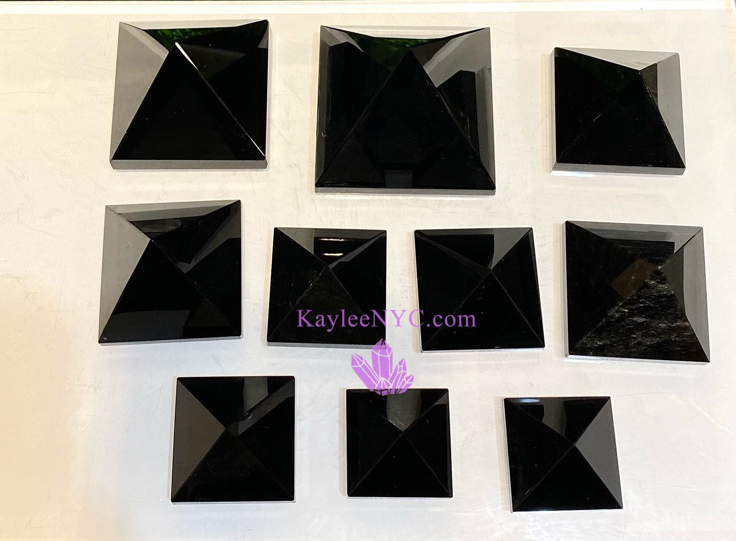 Wholesale Lot 2 lbs Natural Black Obsidian Pyramid Crystal