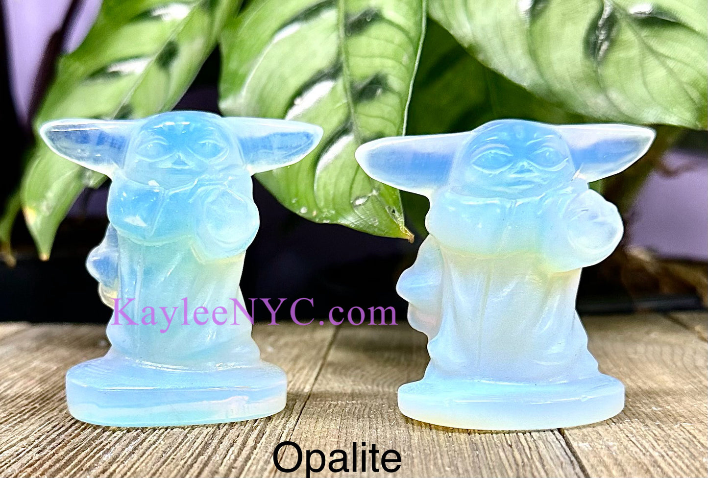 6 PCs 6cm Natural Crystal Yoda healing energy