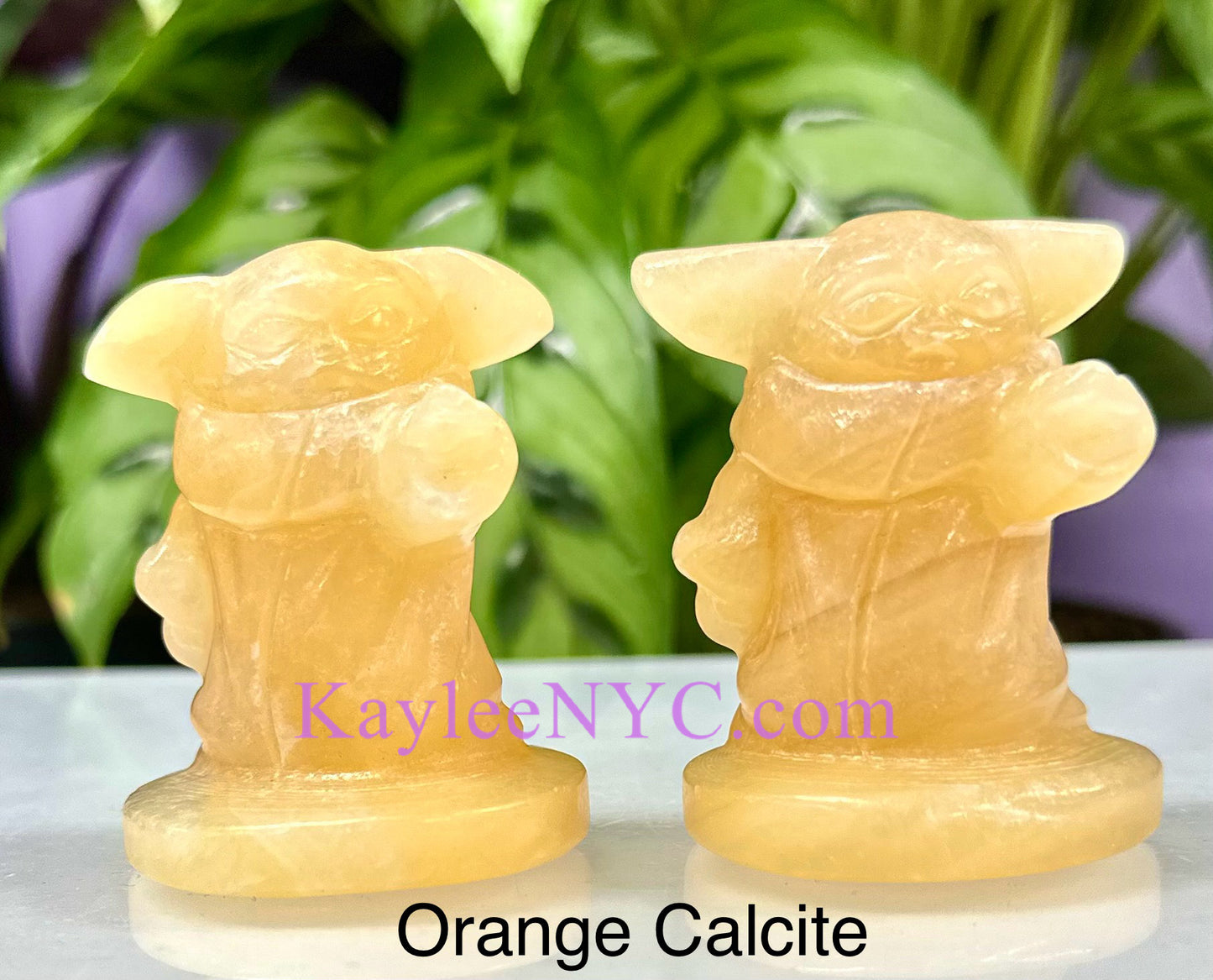 6 PCs 6cm Natural Crystal Yoda healing energy