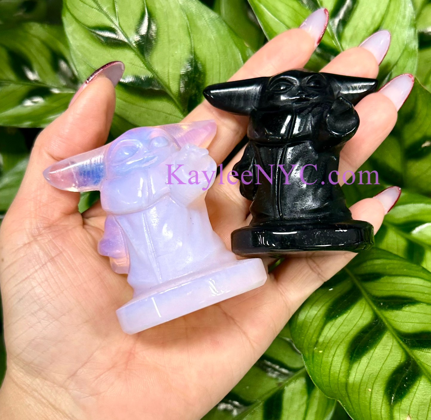 6 PCs 6cm Natural Crystal Yoda healing energy