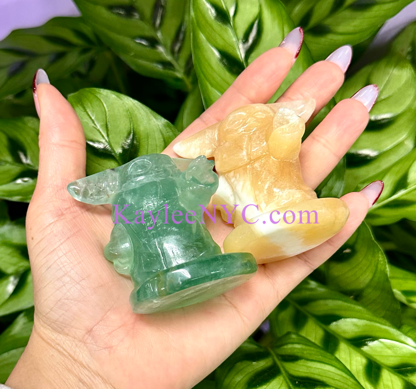 6 PCs 6cm Natural Crystal Yoda healing energy