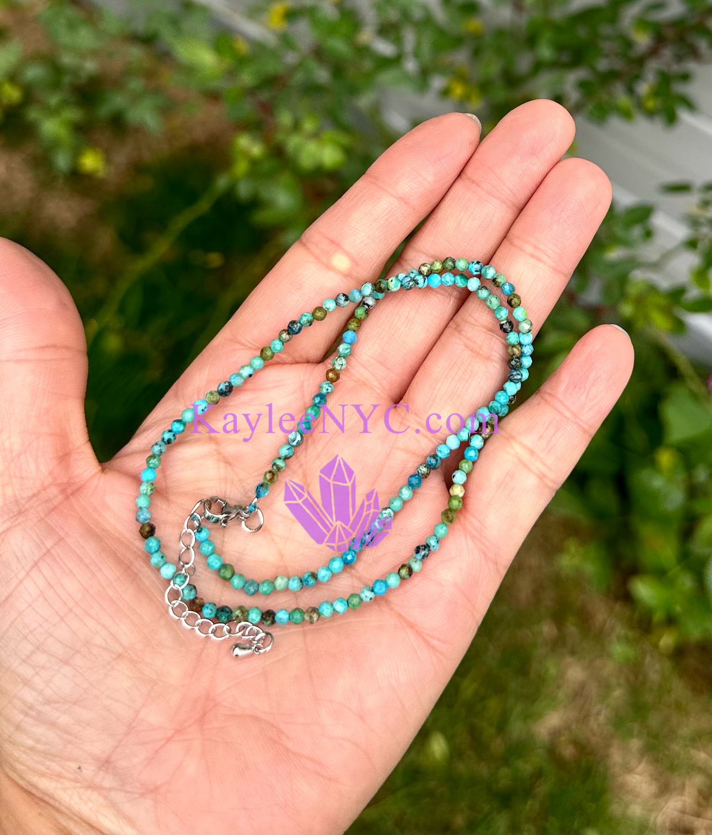 6 PCs 2mm Natural Turquoise Necklaces