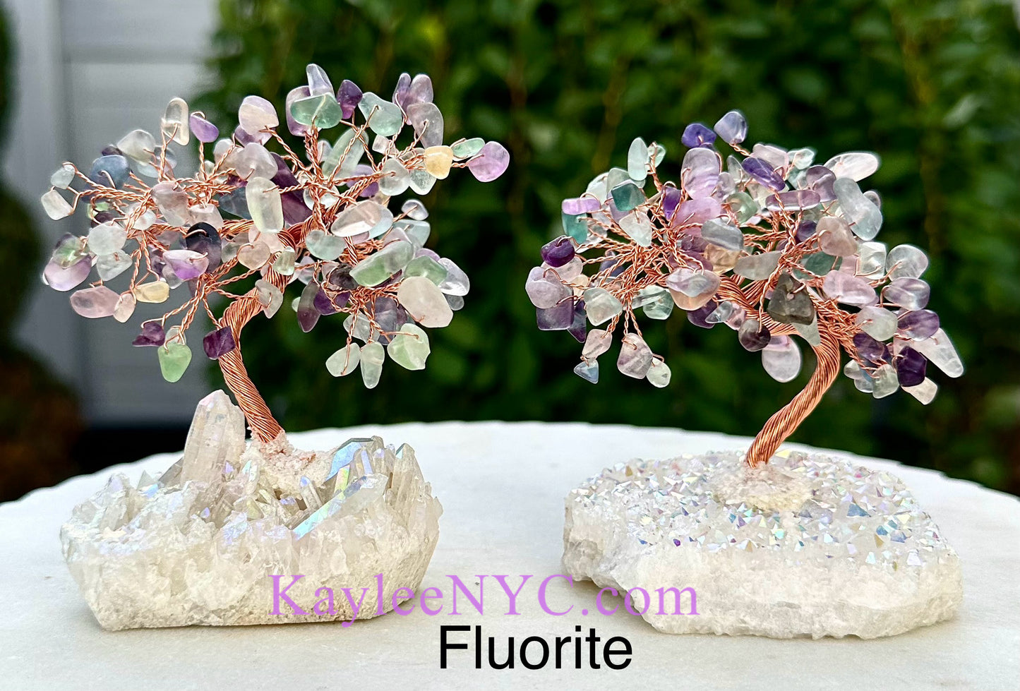 Wholesale Lot 5 Pcs Bonsai Tree with Angel Aura Quartz Cluster Base