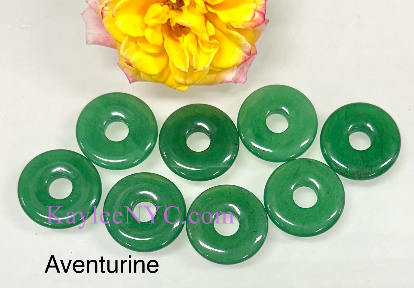 24 PCs Natural Crystal Donuts Healing Energy