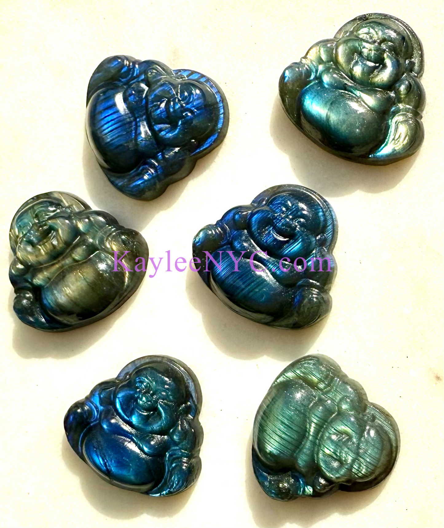 6 PCs Natural Labradorite Buddha Crystals Healing Energy