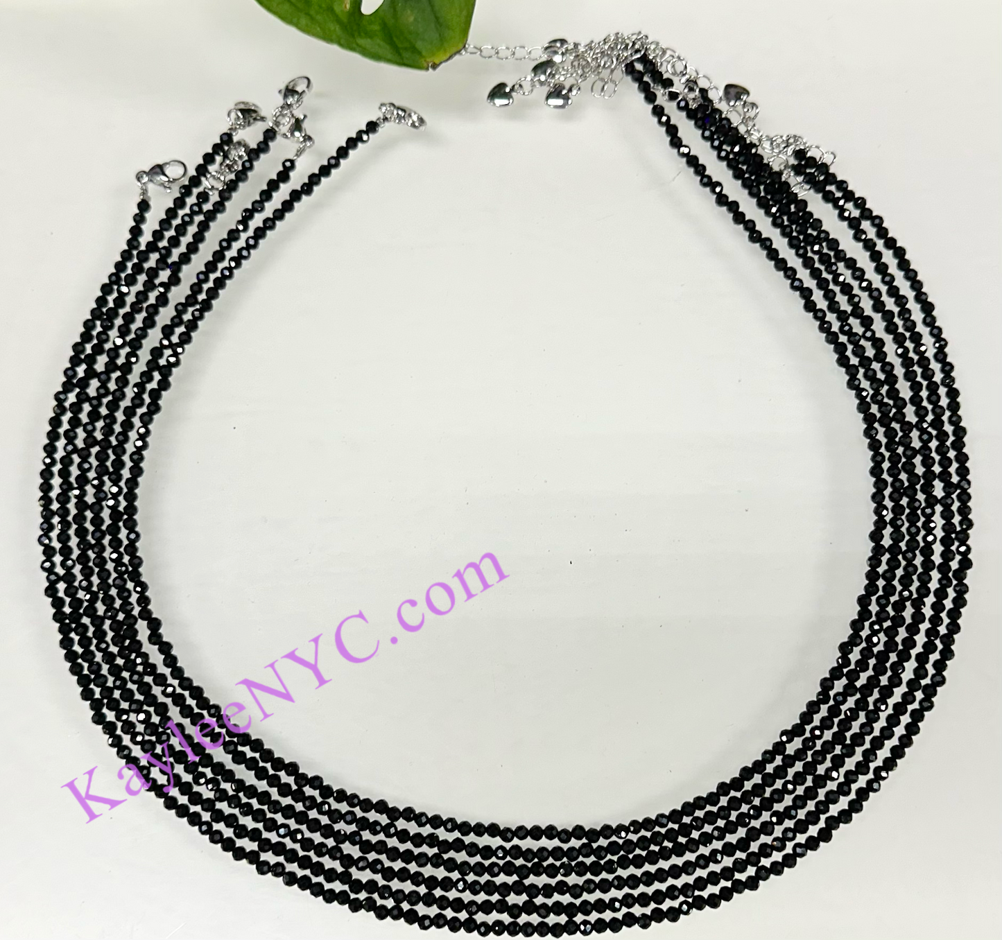 6 PCs 2mm Natural Black Spinel Necklaces