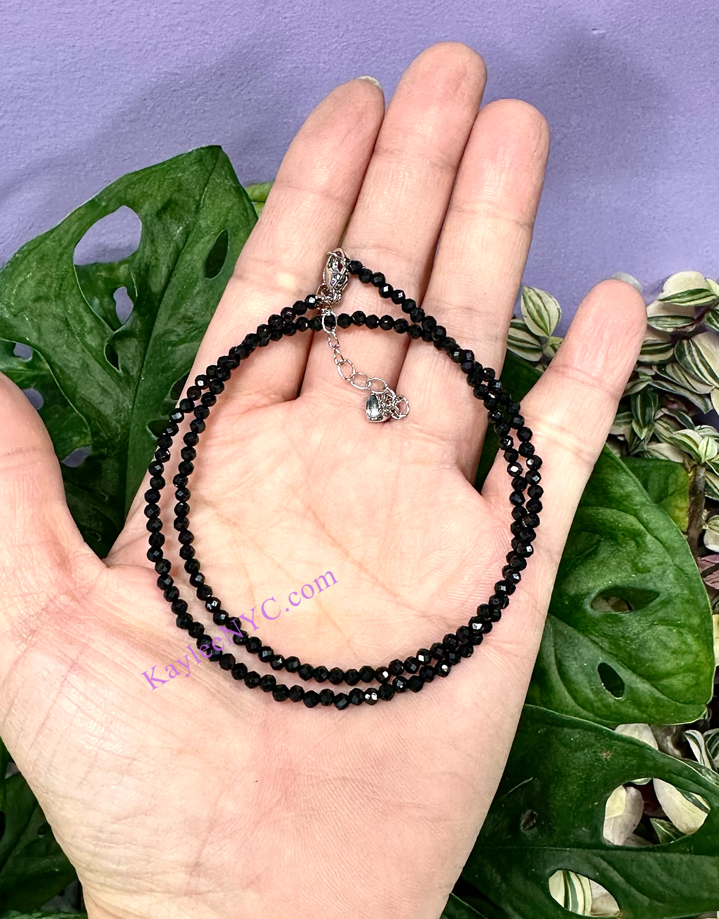 6 PCs 2mm Natural Black Spinel Necklaces