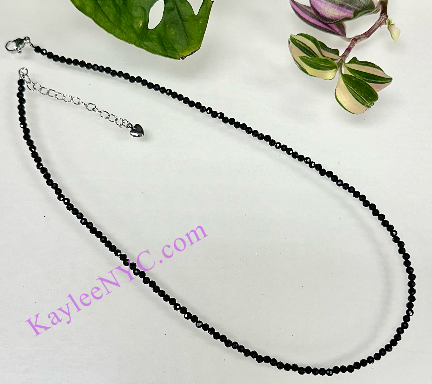 6 PCs 2mm Natural Black Spinel Necklaces