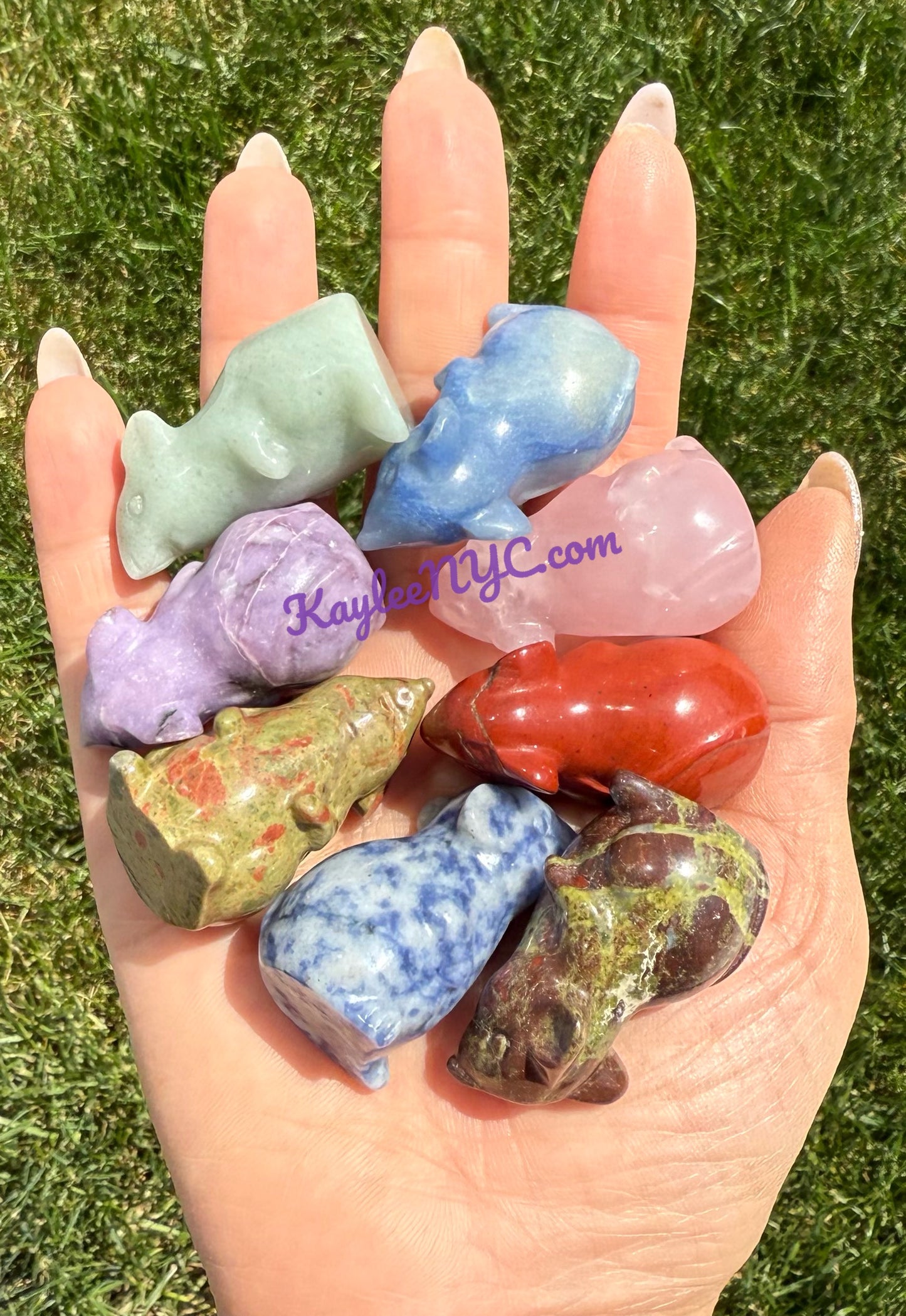 11 PCs 1.5” Natural mix Crystal Mouse Healing Energy