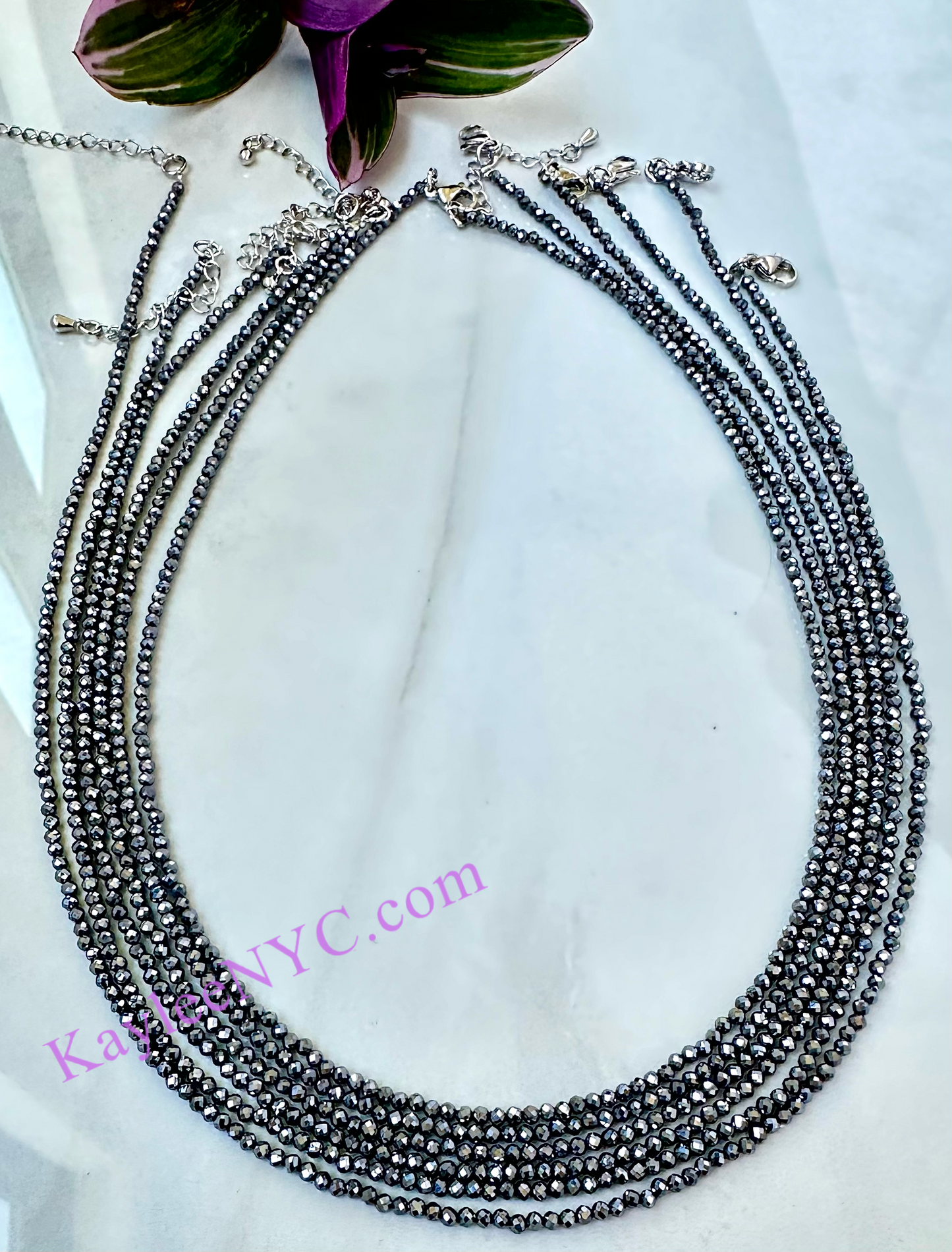 6 PCs 2mm Terahertz Necklace