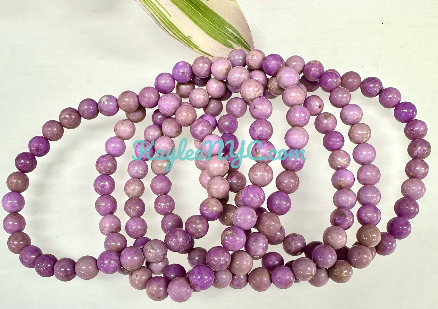 6 PCs 6mm Natural Phosphosiderite Stretch Bracelet 7.5”