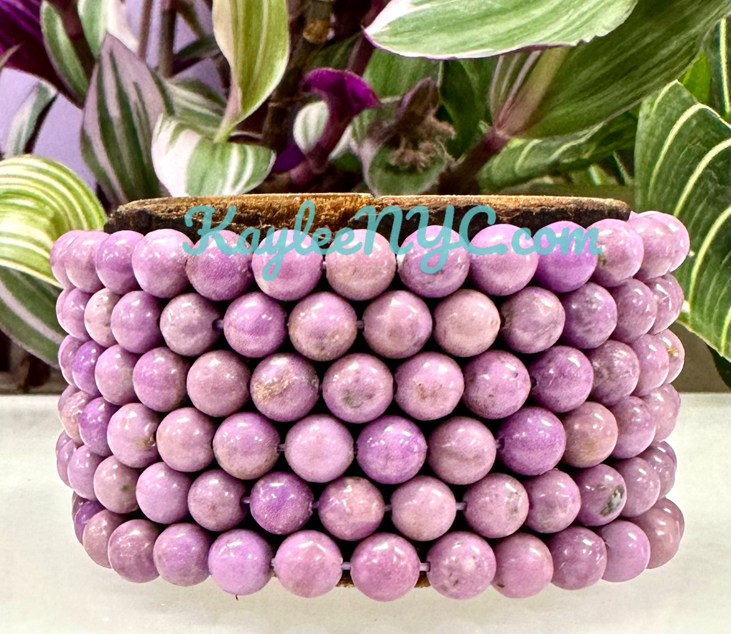 6 PCs 6mm Natural Phosphosiderite Stretch Bracelet 7.5”