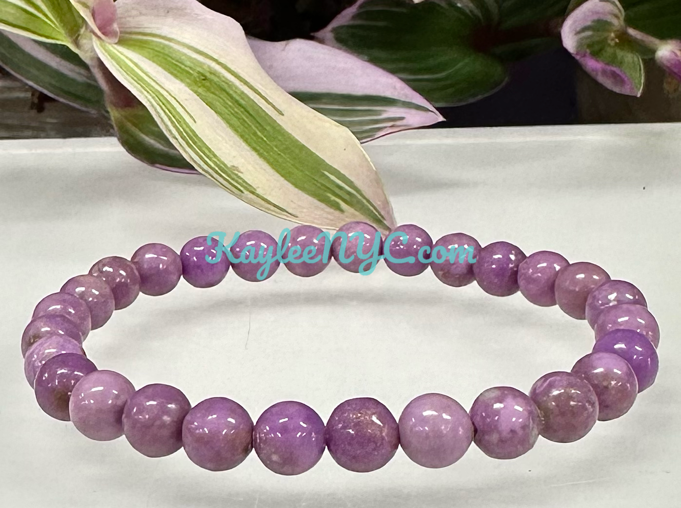 6 PCs 6mm Natural Phosphosiderite Stretch Bracelet 7.5”
