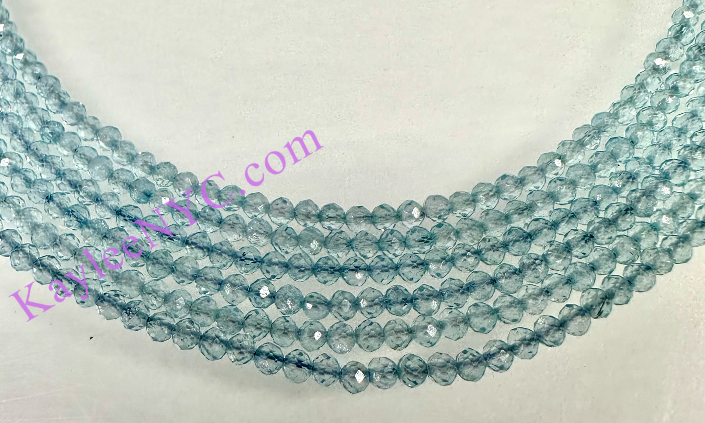 6 PCs 3mm Natural Topaz Necklaces