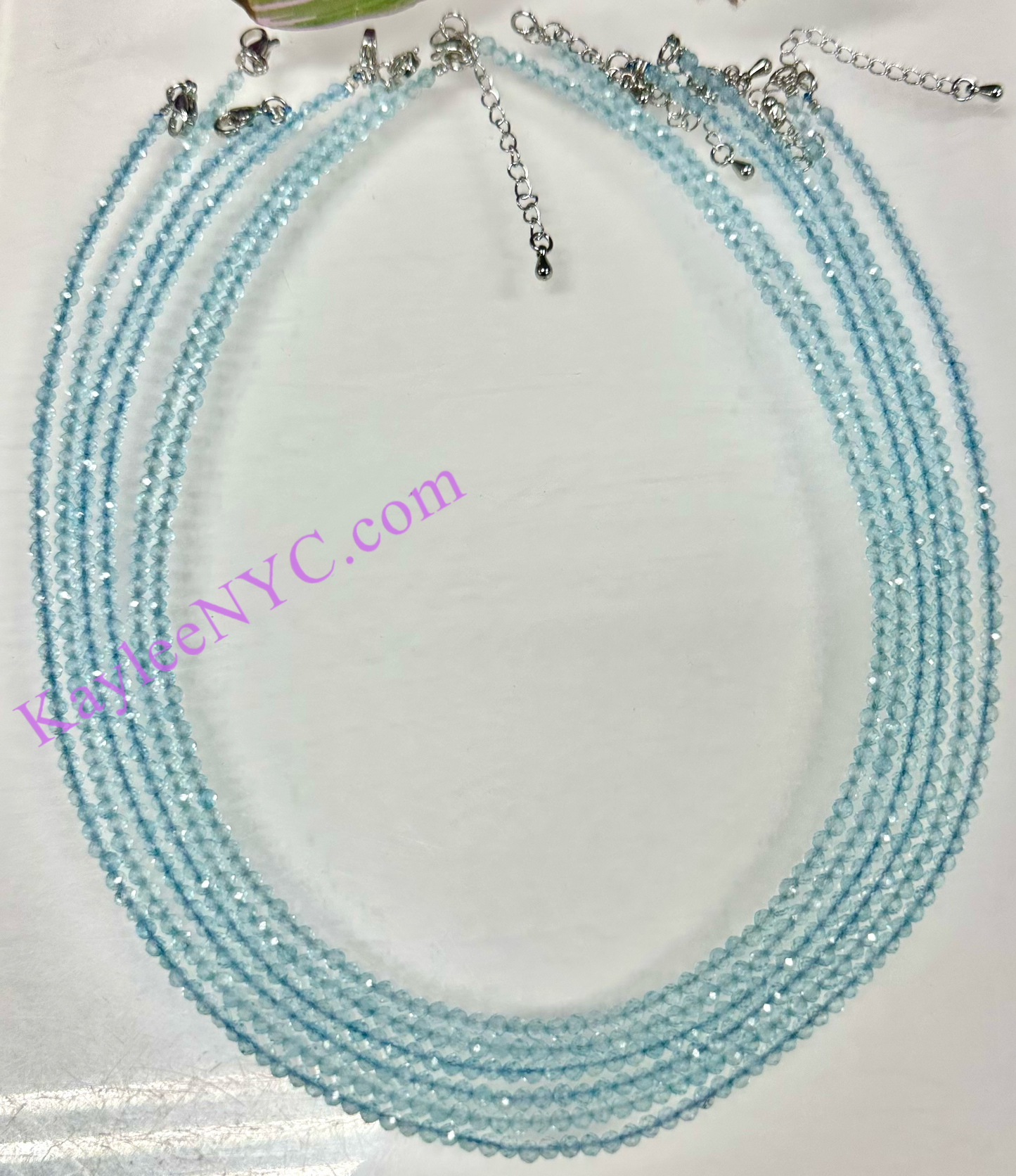 6 PCs 3mm Natural Topaz Necklaces