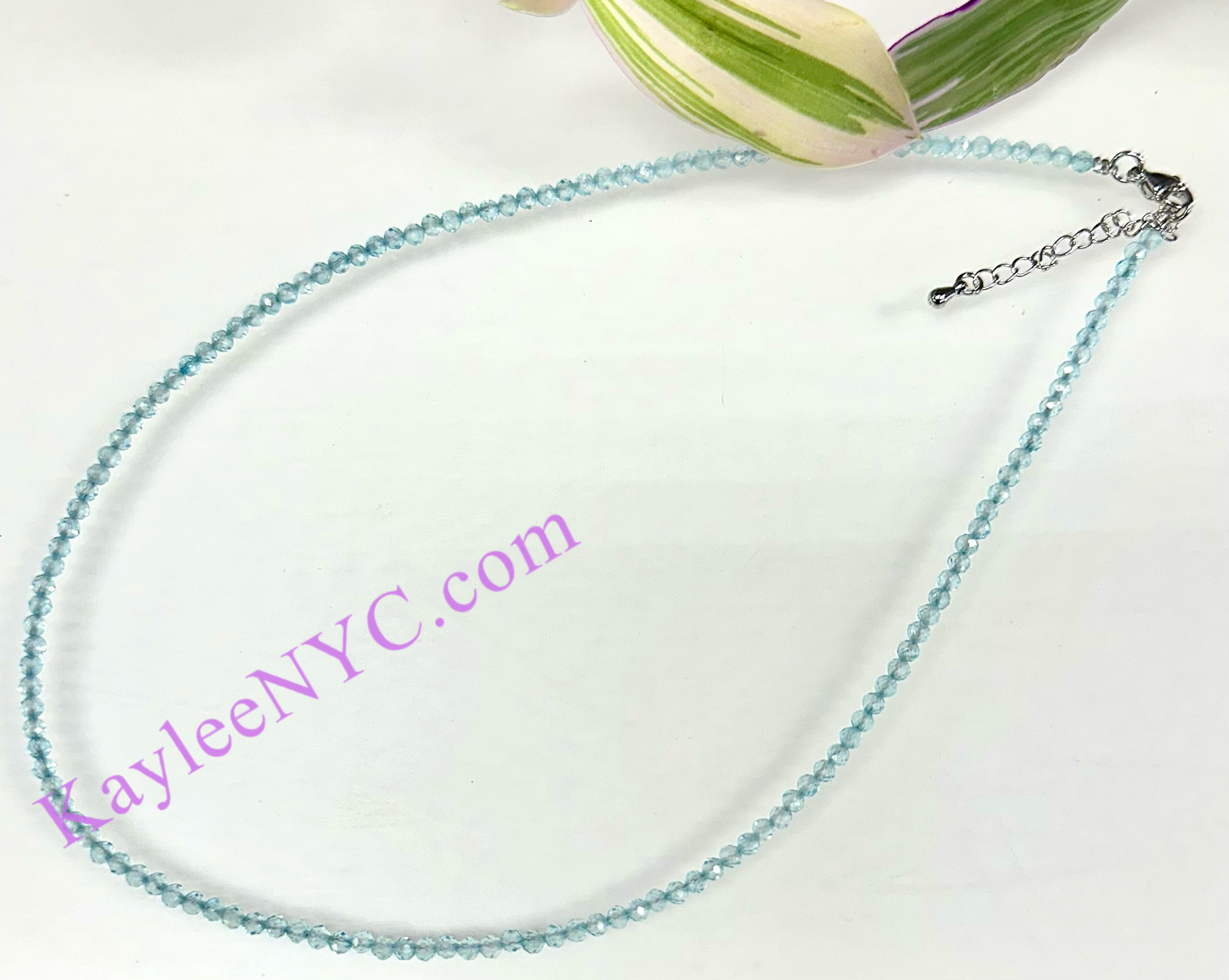 6 PCs 3mm Natural Topaz Necklaces