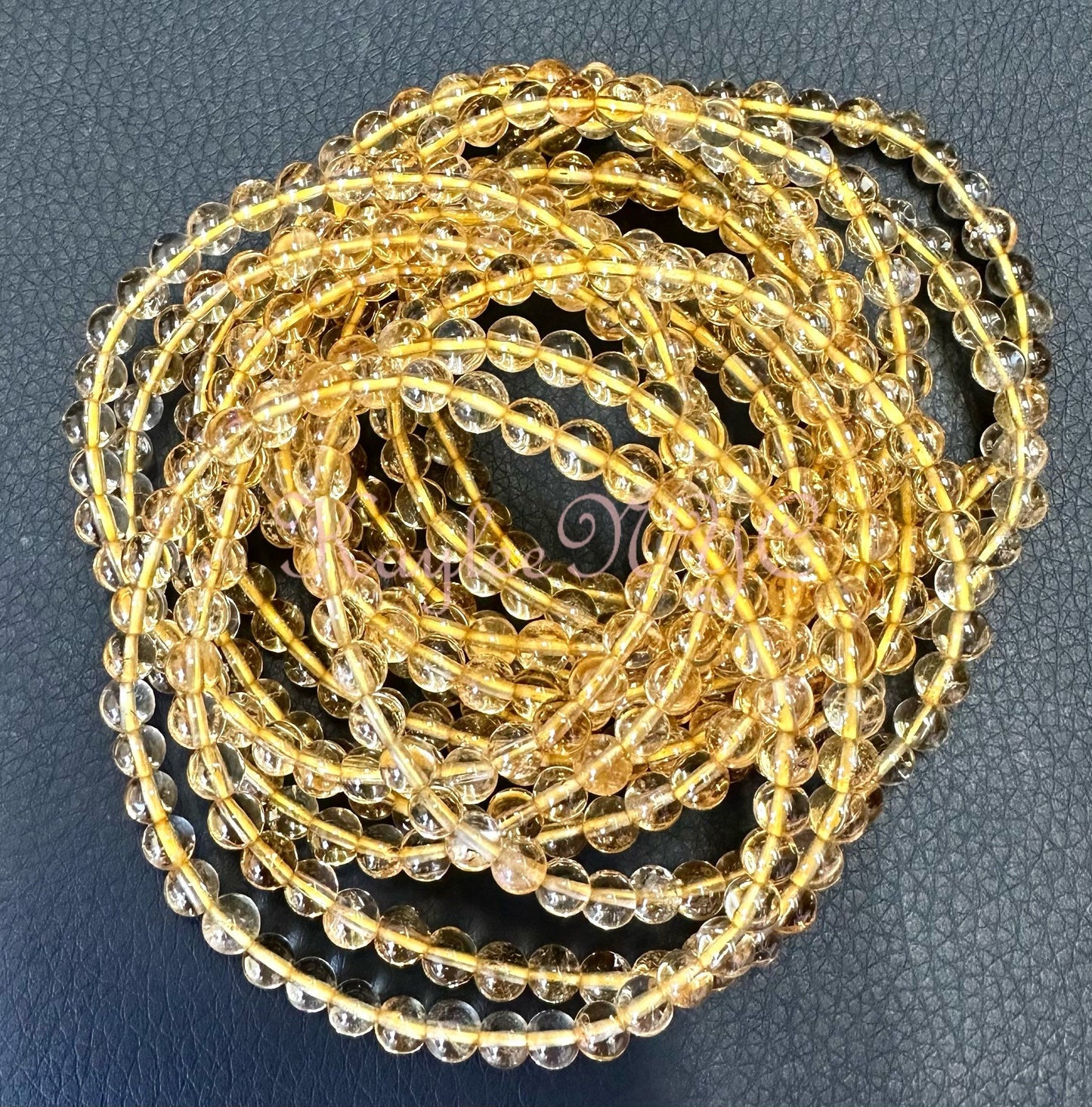 Wholesale 6 Pcs Citrine 5mm 7.5” Crystal Healing Stretch Bracelet