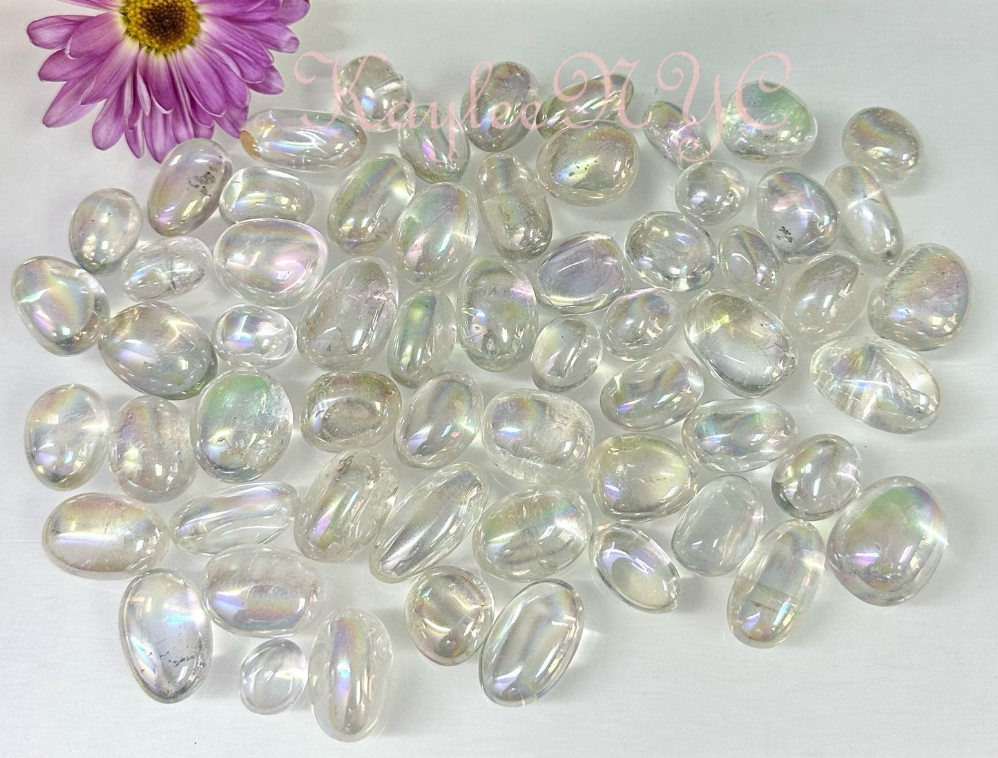 Wholesale Lot 1 Lb Angel Aura Quartz Mini Tumble Crystal Nice Quality Healing Energy