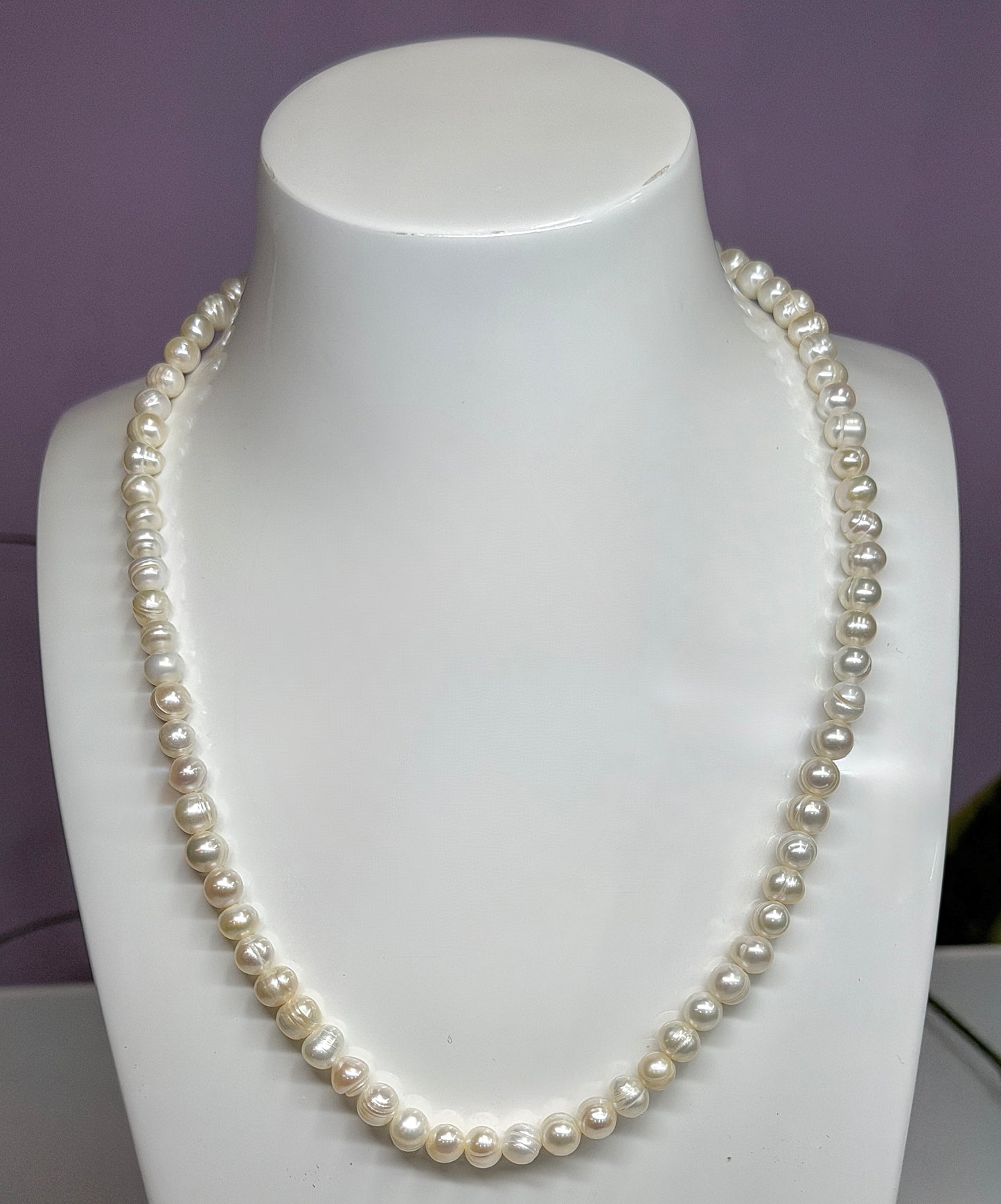 6 PCs 6 pcs ~6.5mm Natural Freshwater Pearl Necklace Healing Energy