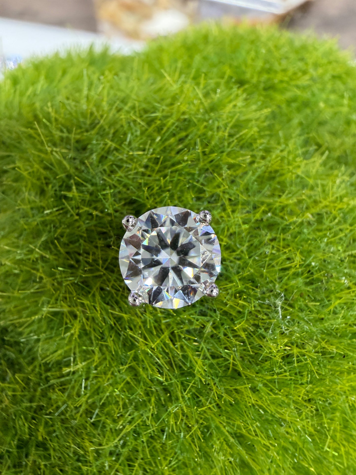 Wholesale Lot 5 Pairs Natural Moissanite Sterling Silver(925) Earring Studs 6.5mm