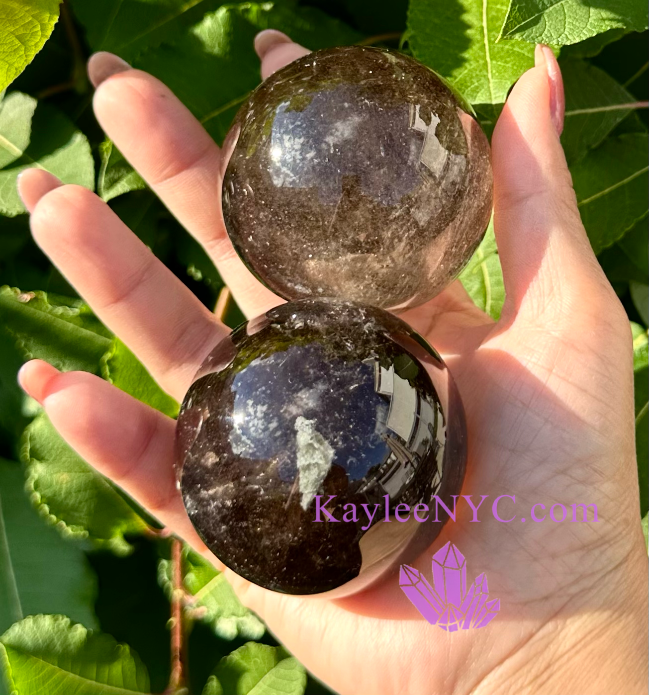 3-4 PCs Natural Smoky Quartz Sphere Crystals Healing Energy