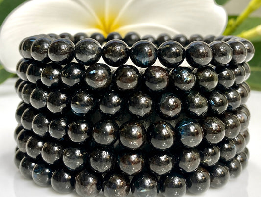 Wholesale 6 Pcs Natural Astrophyllite 6mm  7.5” Crystal Healing Stretch Bracelet