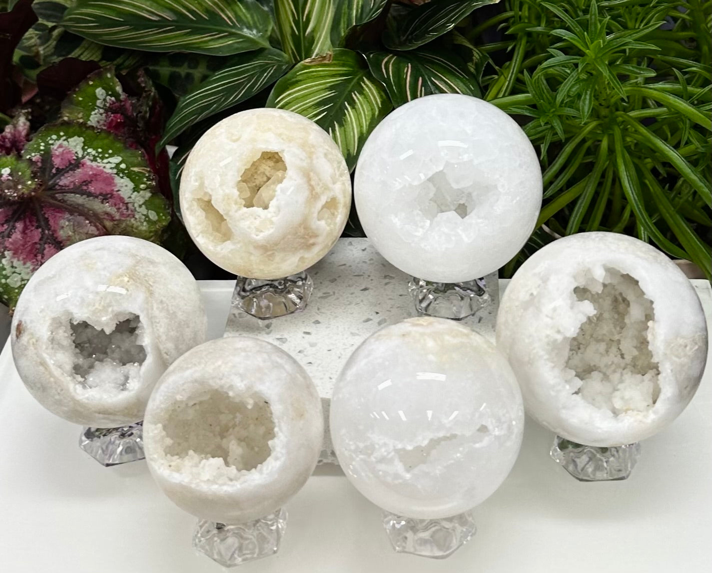 6-7 PCs Natural Druzy Quartz Crystal Sphere