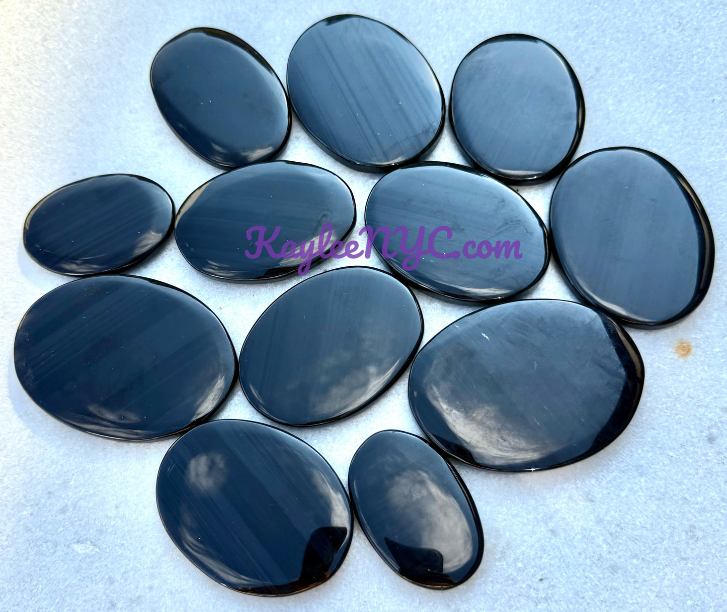 Wholesale 1 Lb Lot Natural Ice Obsidian Palm Stones Crystal Energy